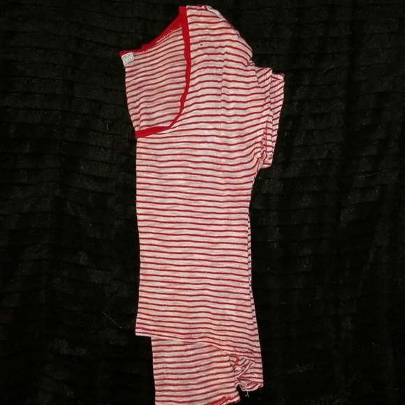 Daydreamer SM Red & White Striped  Crop Top - Picture 4 of 10